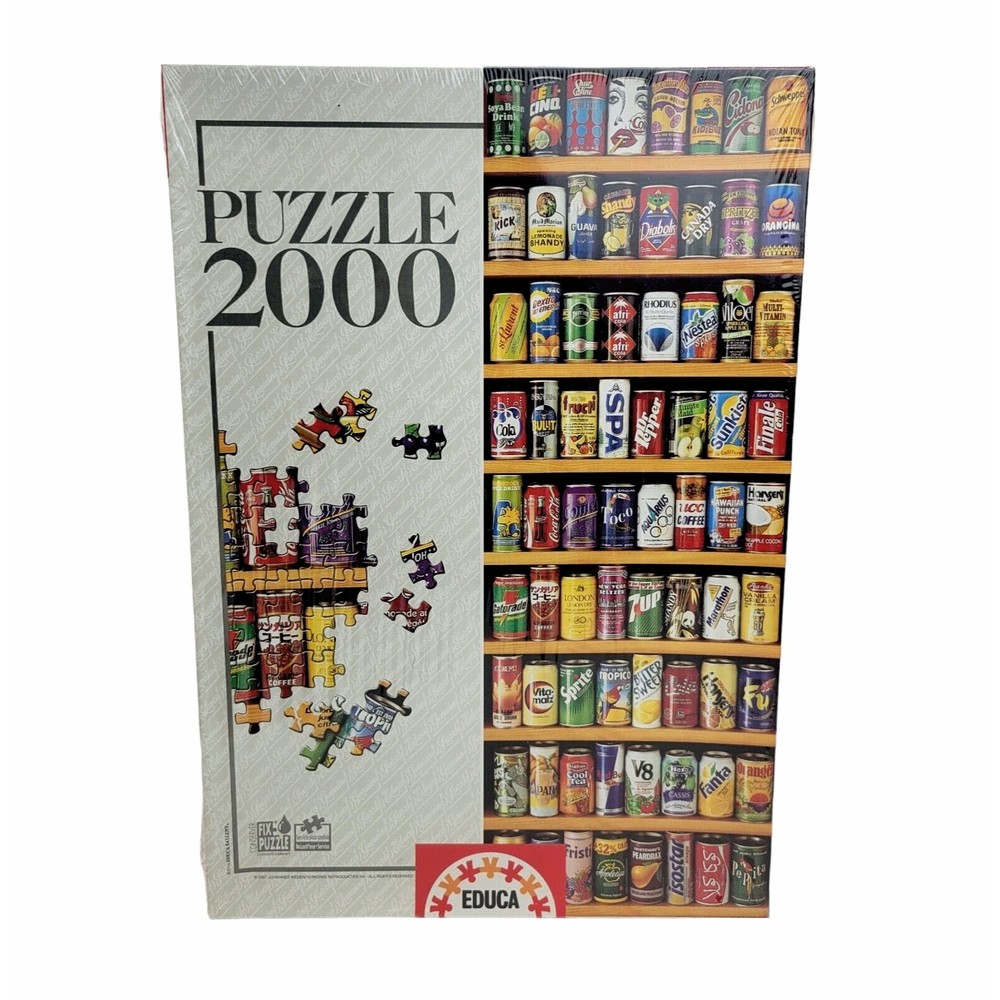 EDUCA Soft Drink Cans Jigsaw Puzzle 2000 Piece Soda Cans Large NEW Sealed